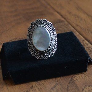 Silver 925 Marked Ring with Intricate Detail
